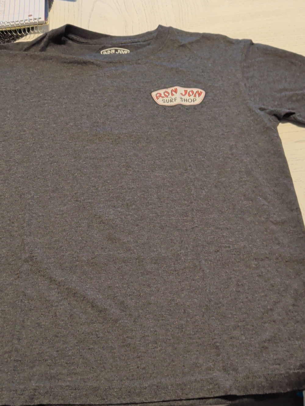 Ron Jon Charcoal Gray Short Sleeve Tee with Small Chest Logo